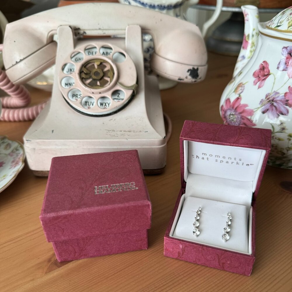 Helzberg Diamonds Earrings - CZ and Sterling Silver (NWOT)